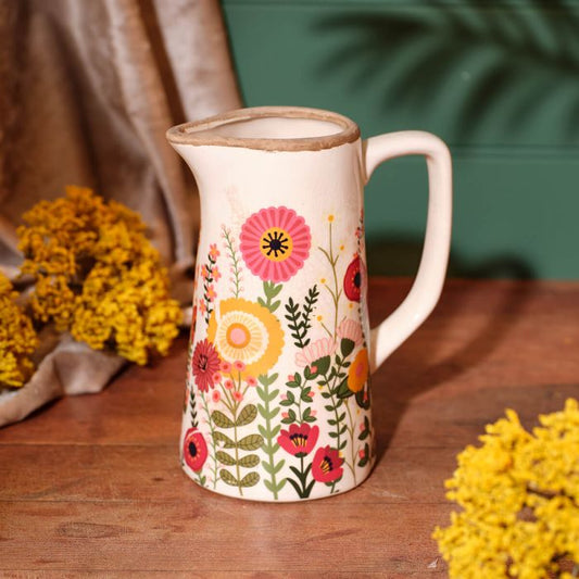 Floral Decorative Stone Jug