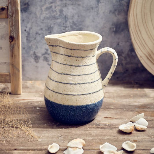 Sale - LARGE BLUE & WHITE STRIPE JUG
