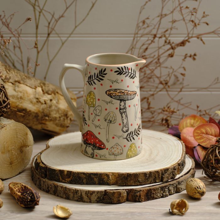 Toadstool Tales Ceramic Handpainted Jug