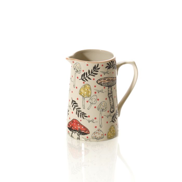 Toadstool Tales Ceramic Handpainted Jug