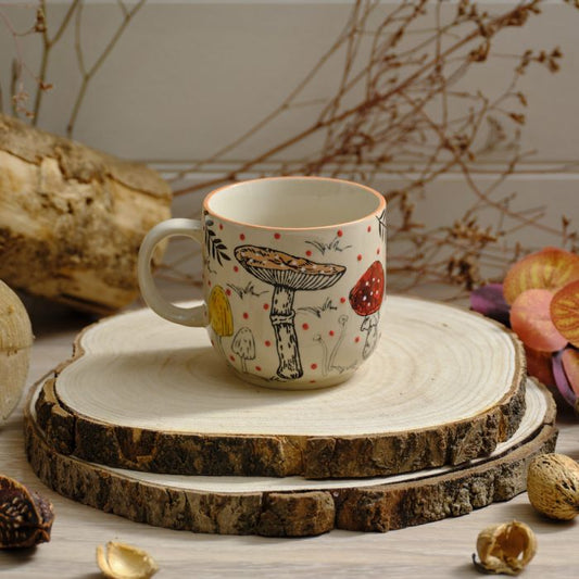 Toadstool Tales Ceramic Handpainted Mug