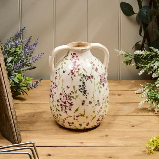 Distressed Floral Urn