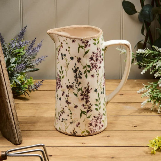 Distressed Floral Large Jug- In store only