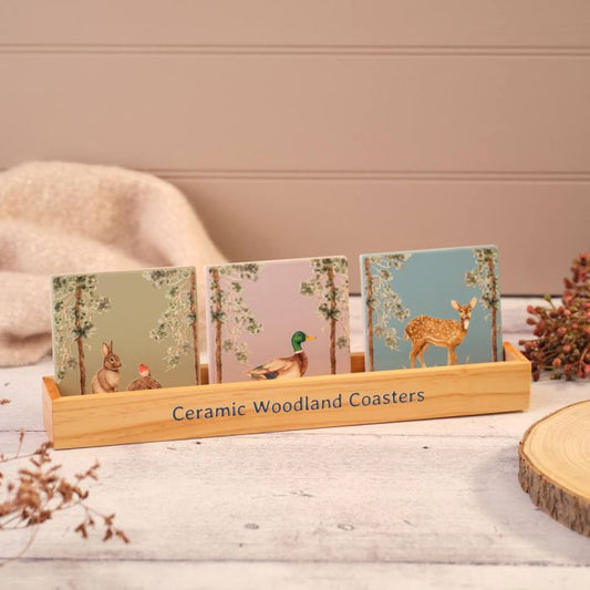 Woodland Ceramic Coaster - 3 Assorted