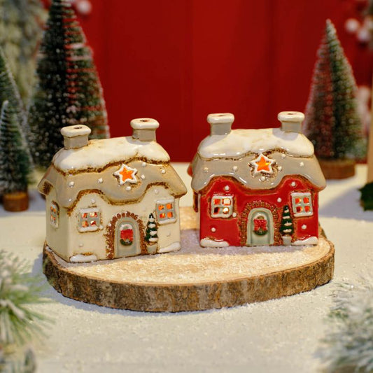 Christmas Cottage Tea Light Holder