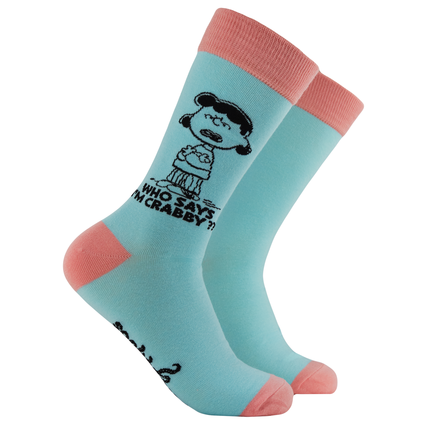 Who Says I'm Crabby?? Socks - Peanuts: BLUE / S (UK 4-8 / EU 37-42 / US 6-10)