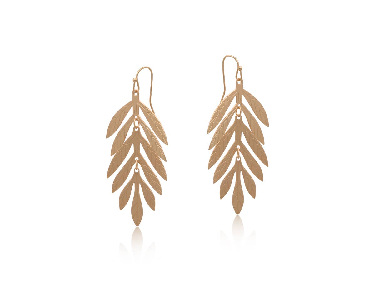 MANNONE MATTE LEAVES EARRINGS: SILVER