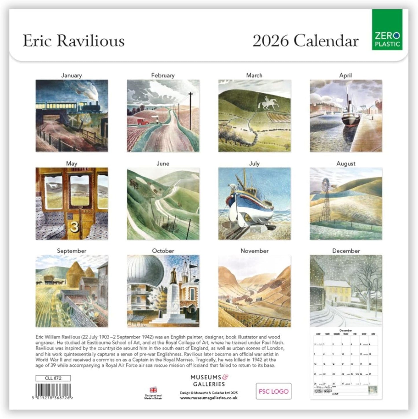Eric Ravilious 2026 Calendar