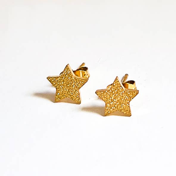 Christmas Edition - Gold Sparkle Star Studs