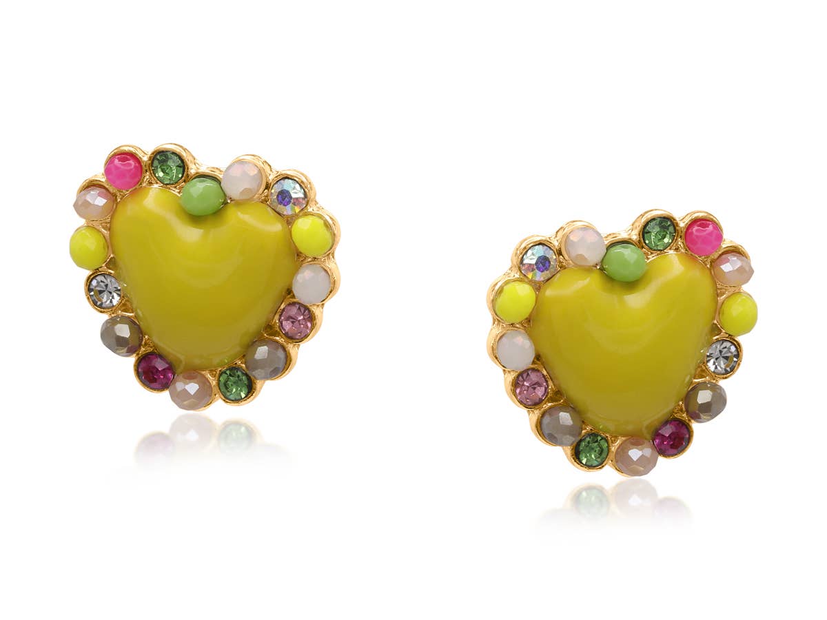 FAIRY KINGDOM STRONG HEART PETITE EARRINGS: YELLOW