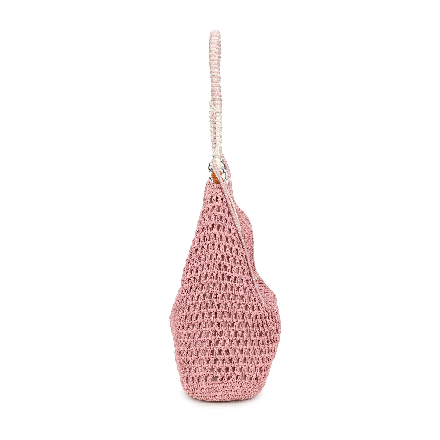 F9087 Crochet Hobo Bag with Rope Handle Detail: Green