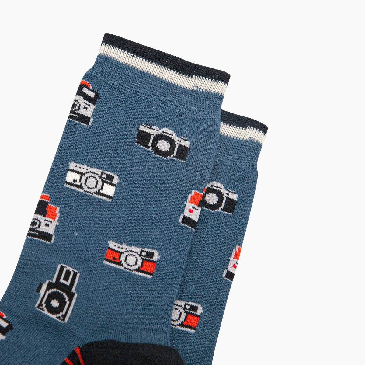 Vintage Camera Bamboo Socks in Teal: UK 7-11 | EU 40.5 -46 | US 8-12