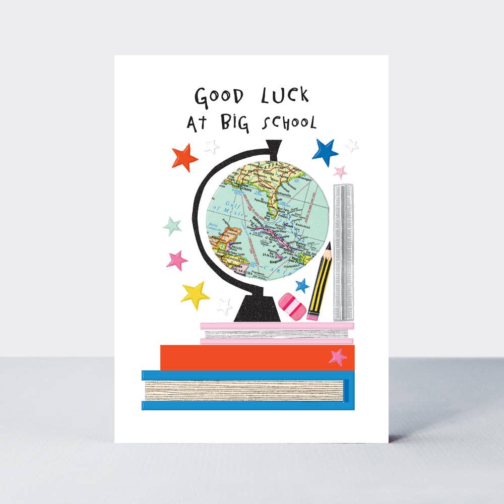 Bookworm - Good Luck At Big School/Globe & Stack Of Books