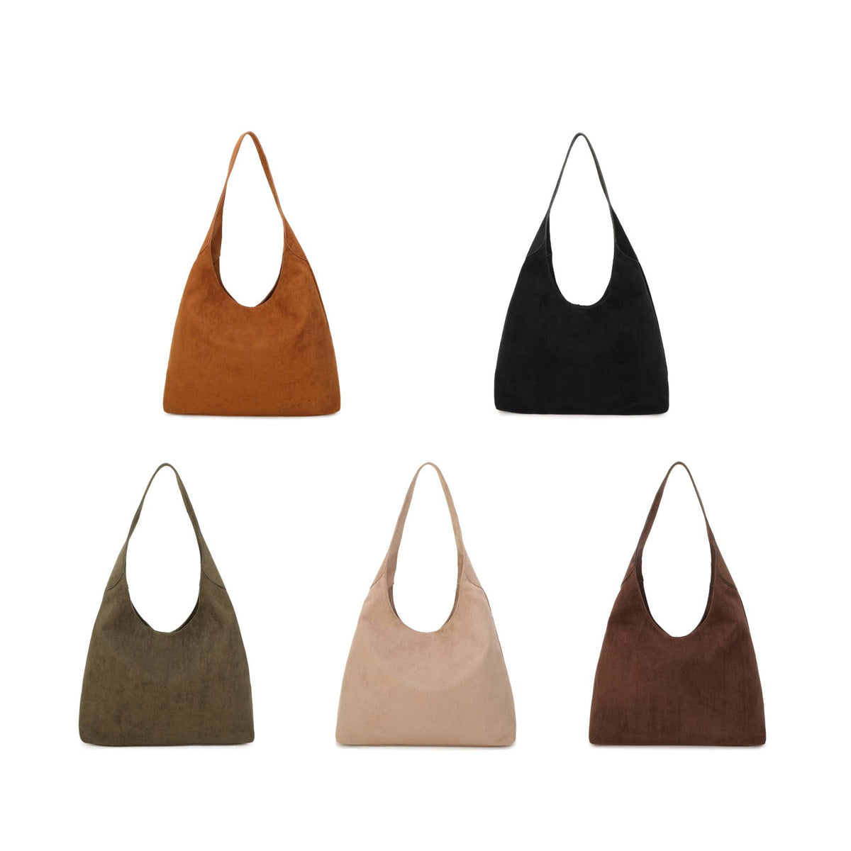 JM1709 Faux Suede Slouchy Hobo Shoulder Bag: Green
