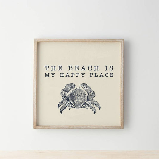 "The beach is my favourite place" Wooden Frame, 25cm