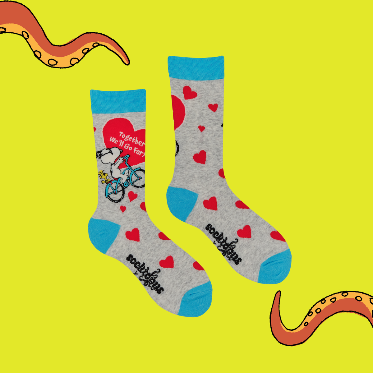 Together We Will Go Far Socks - Peanuts: GREY / L (UK 9-12 /