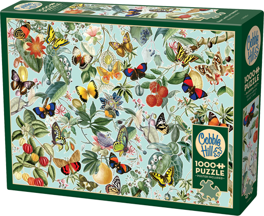 Fruit and Flutterbies 1000 Piece Cobble Hill Puzzle + Poster