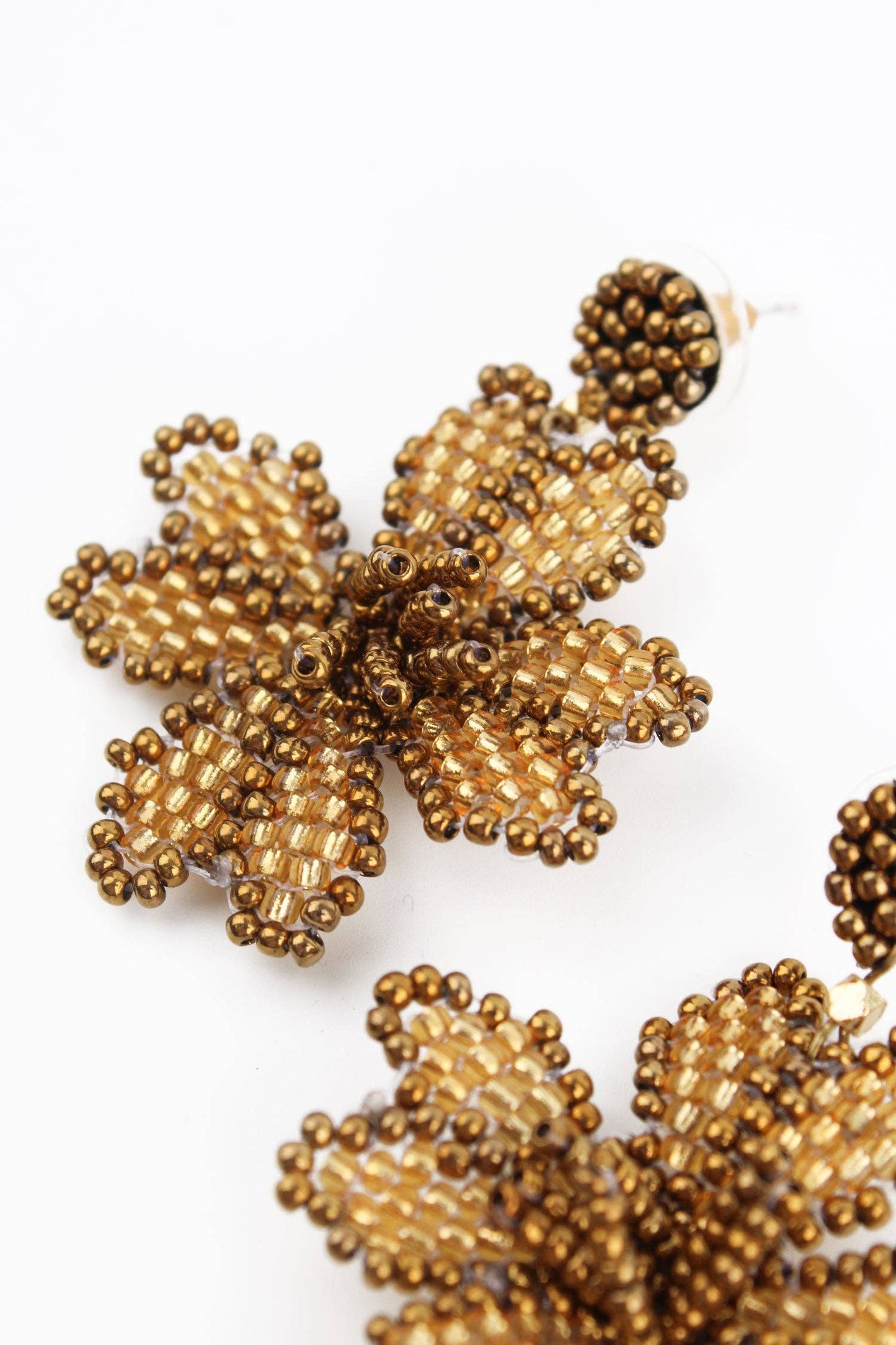 Sale - 3D SMALL GOLD FLOWER EARRINGS