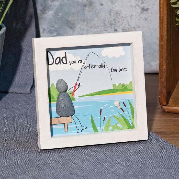 DAD YOU'RE O-FISH-ALLY THE BEST WOOD FRAMED