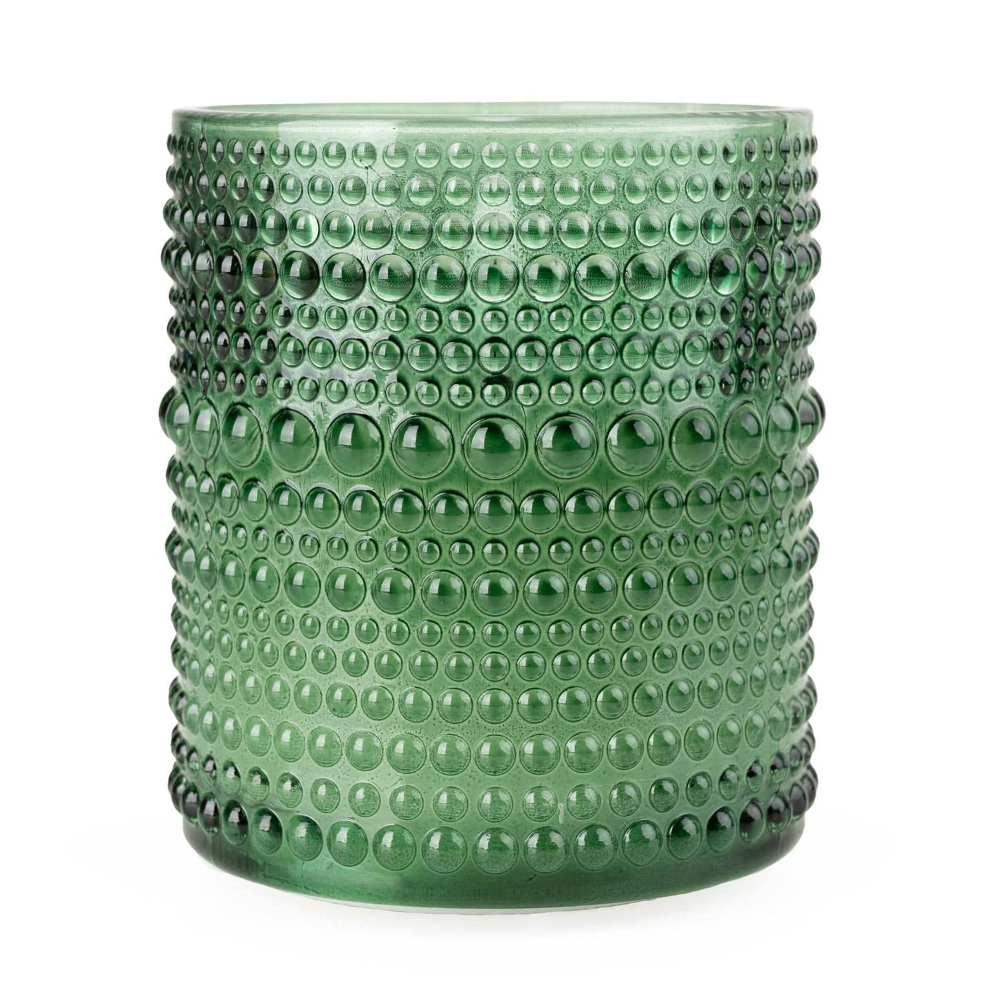 LED Candle Embossed Glass - Olive Green