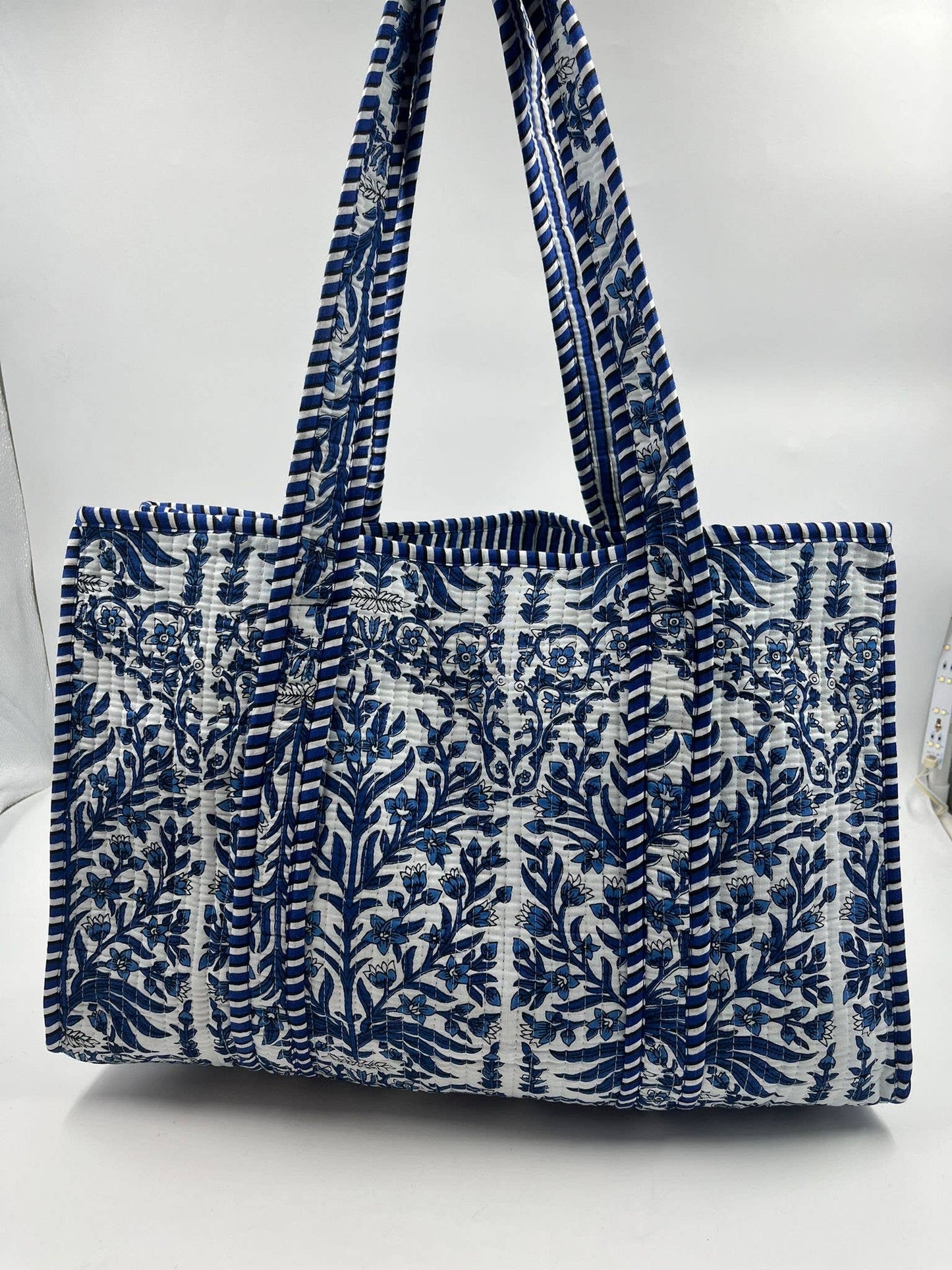 100% Cotton Kantha Quilted Boho Reversible (Small) Tote Bag