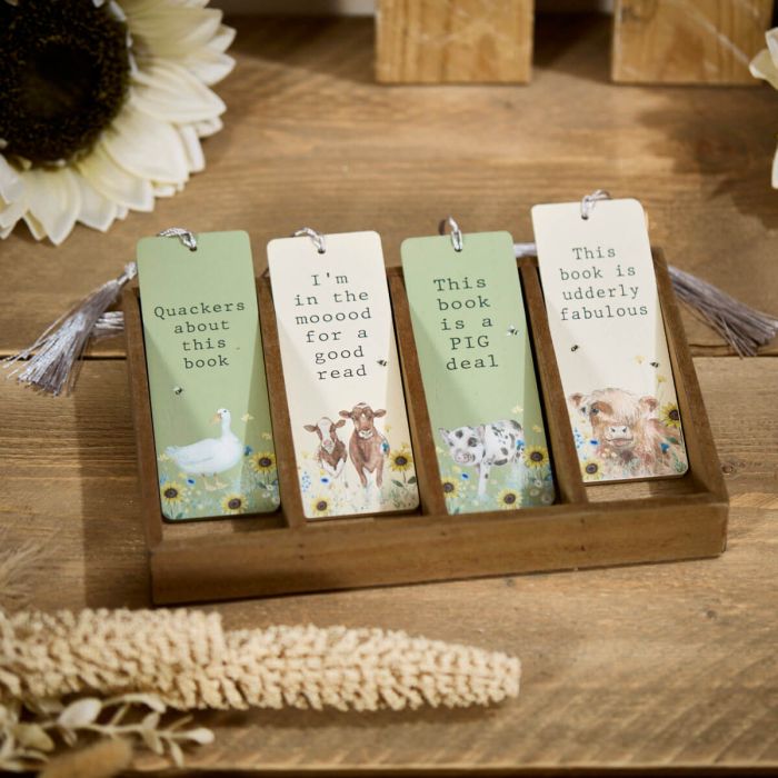 FARM ANIMAL WOOD BOOKMARK
