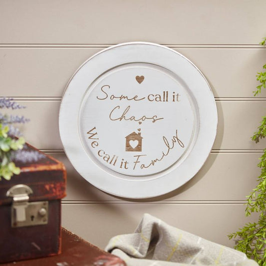 Sale - Family Chaos Round Plaque - In Store Only Pick Up