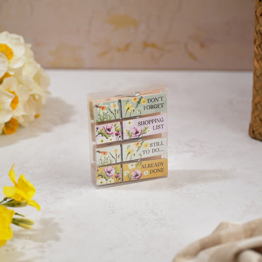 Floral Wooden Magnetic peg set