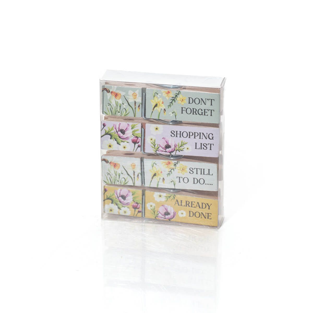 Floral Wooden Magnetic peg set