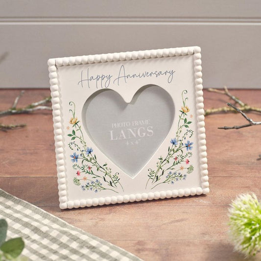 Happy Anniversary Beaded Heart Frame 4x4