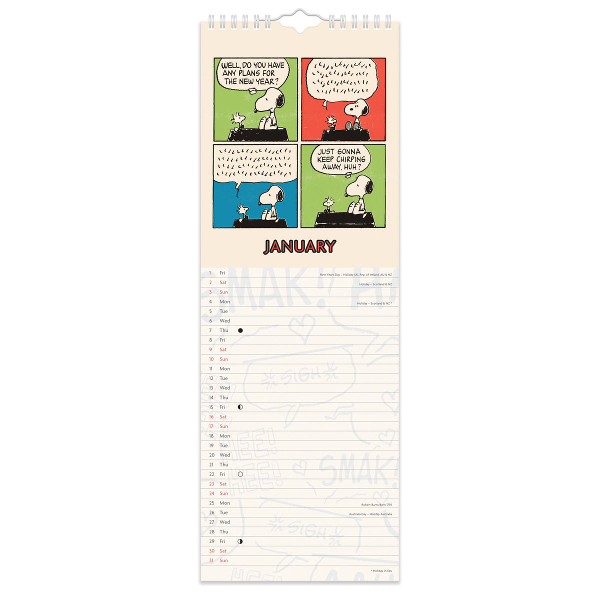 Peanuts 2027  Slim Calendar
