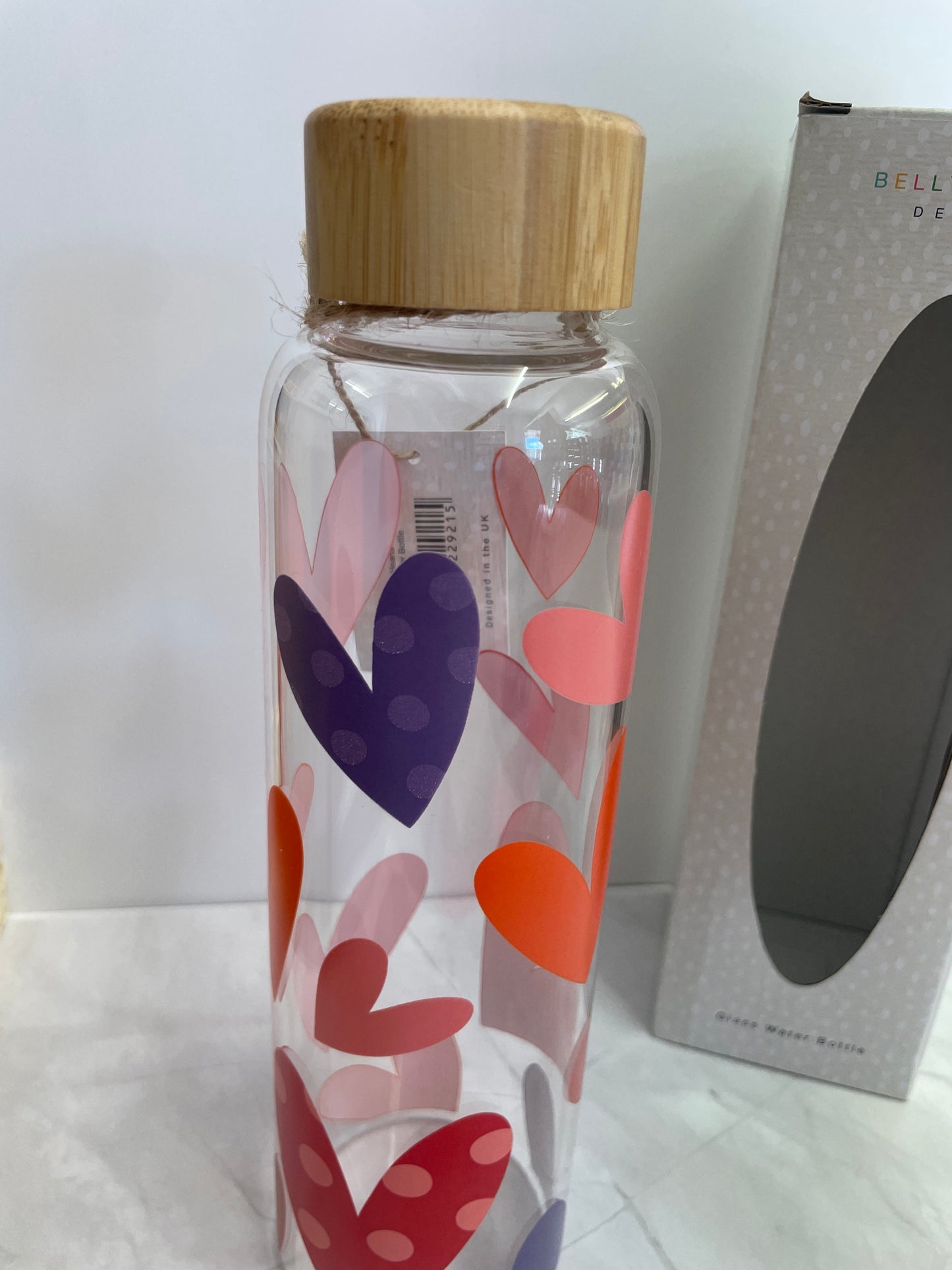 Sale - Big Hearts Glass Water Bottle
