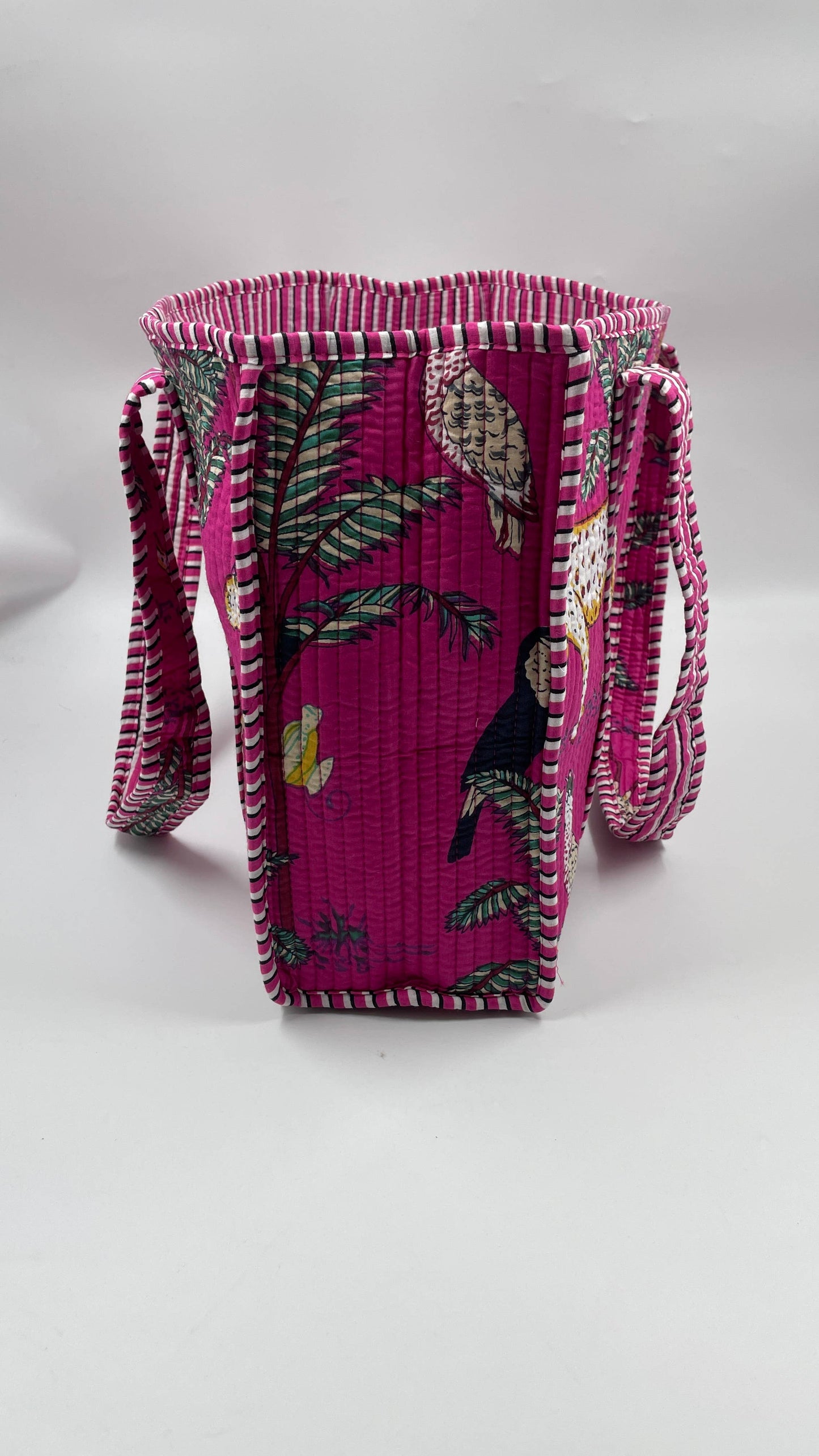 100% Cotton Kantha Quilted Boho Reversible Animal Tote Bag