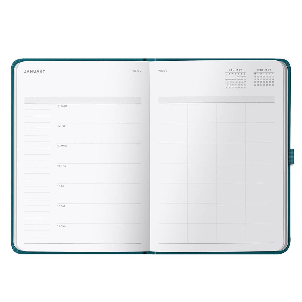 Family Diary 2027 Teal Faux - Busy B