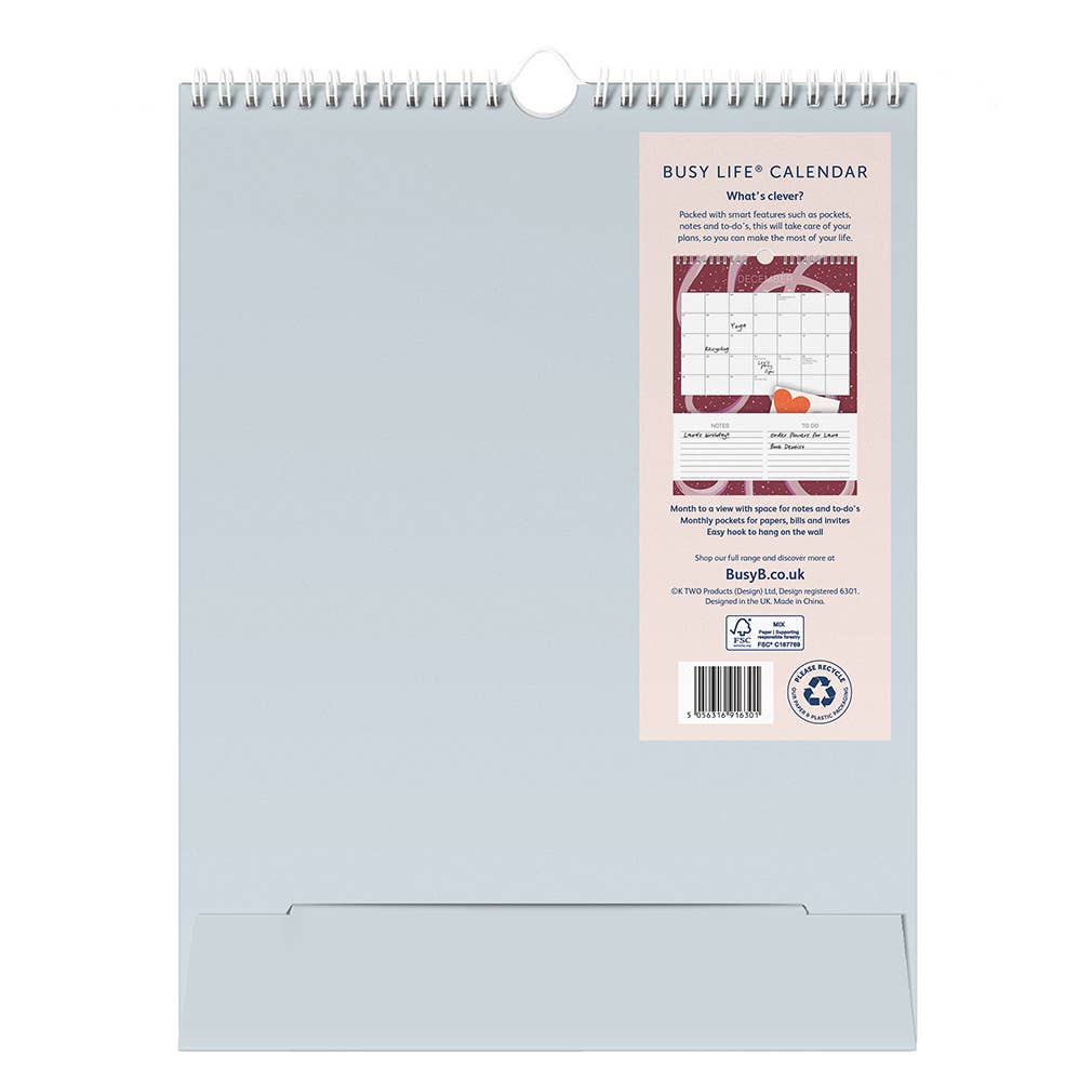 2026 Graphic Wall Calendar - Month to View - Storage Pockets