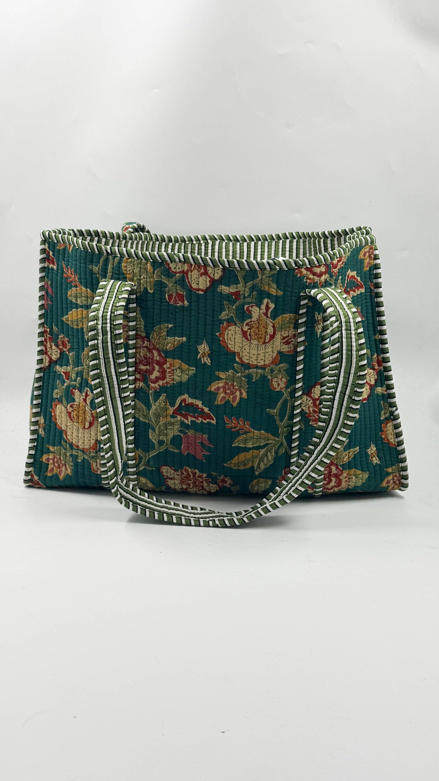 100% Cotton Kantha Quilted Boho Reversible (Small) Tote Bag