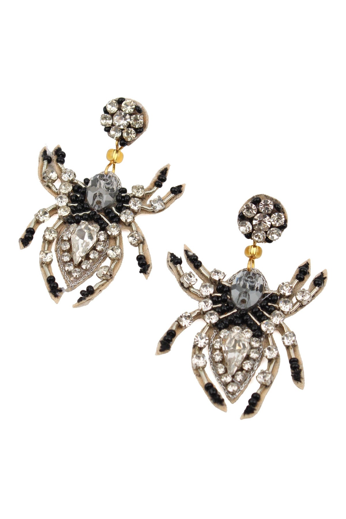 HALLOWEEN SPARKLY SPIDER BEADED EARRINGS