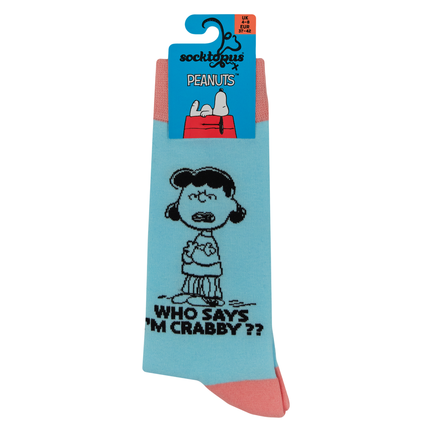 Who Says I'm Crabby?? Socks - Peanuts: BLUE / S (UK 4-8 / EU 37-42 / US 6-10)