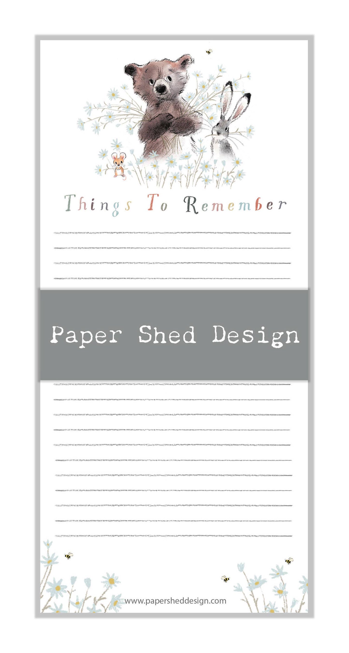 Magnetic Notepad - Bear Hare mouse - NOTE012