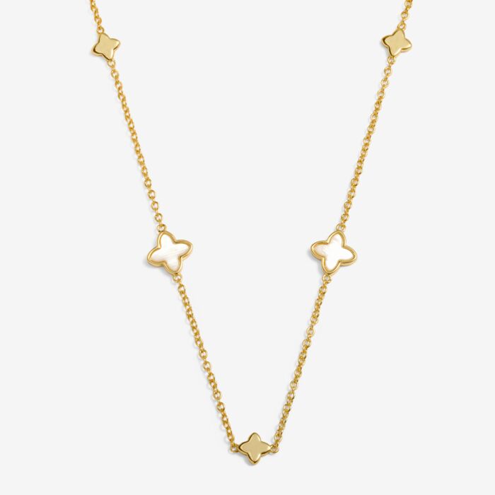 Loved By You Mother Of Pearl Clover Necklace - 9919