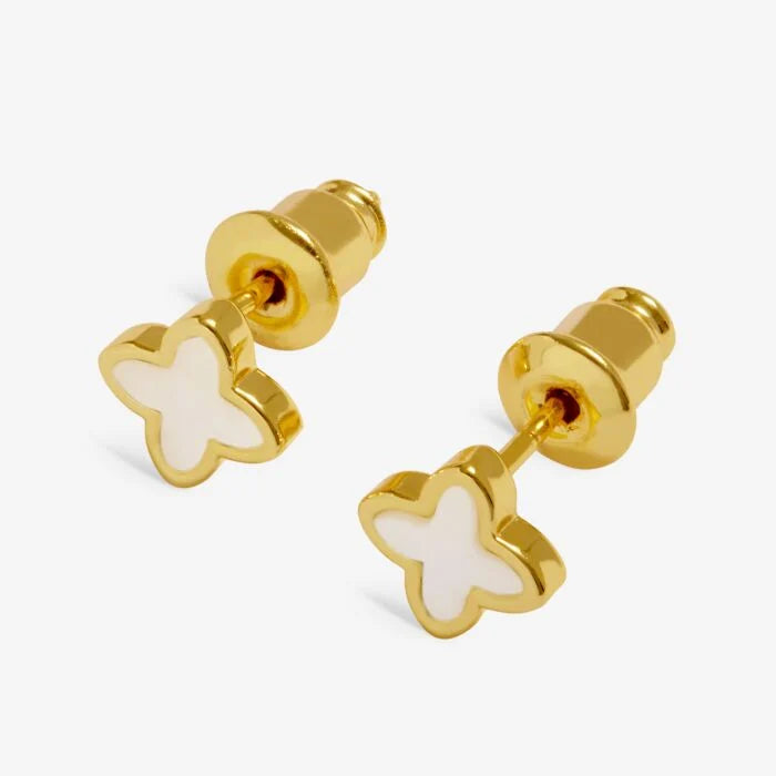 Loved By You Mother Of Pearl Clover Stud Earrings - 9920