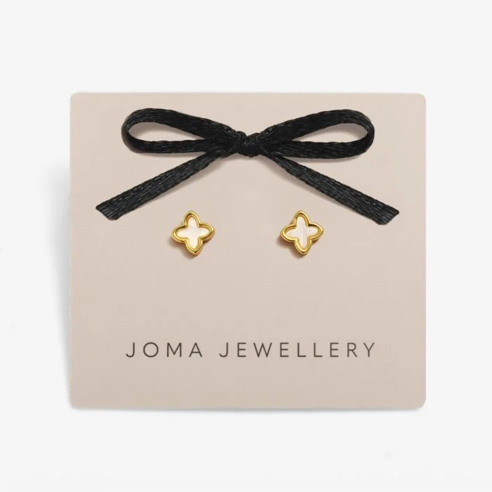 Loved By You Mother Of Pearl Clover Stud Earrings - 9920