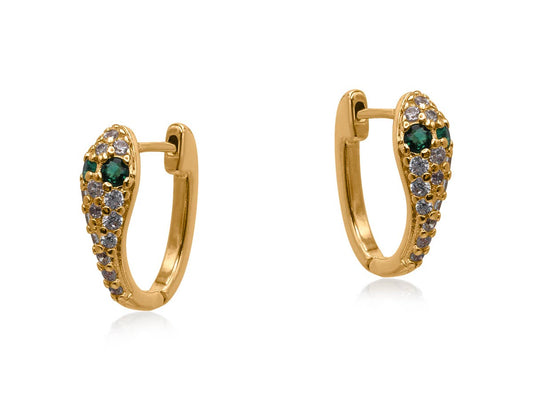 Sirens Scepter Huggie Earrings: Gold