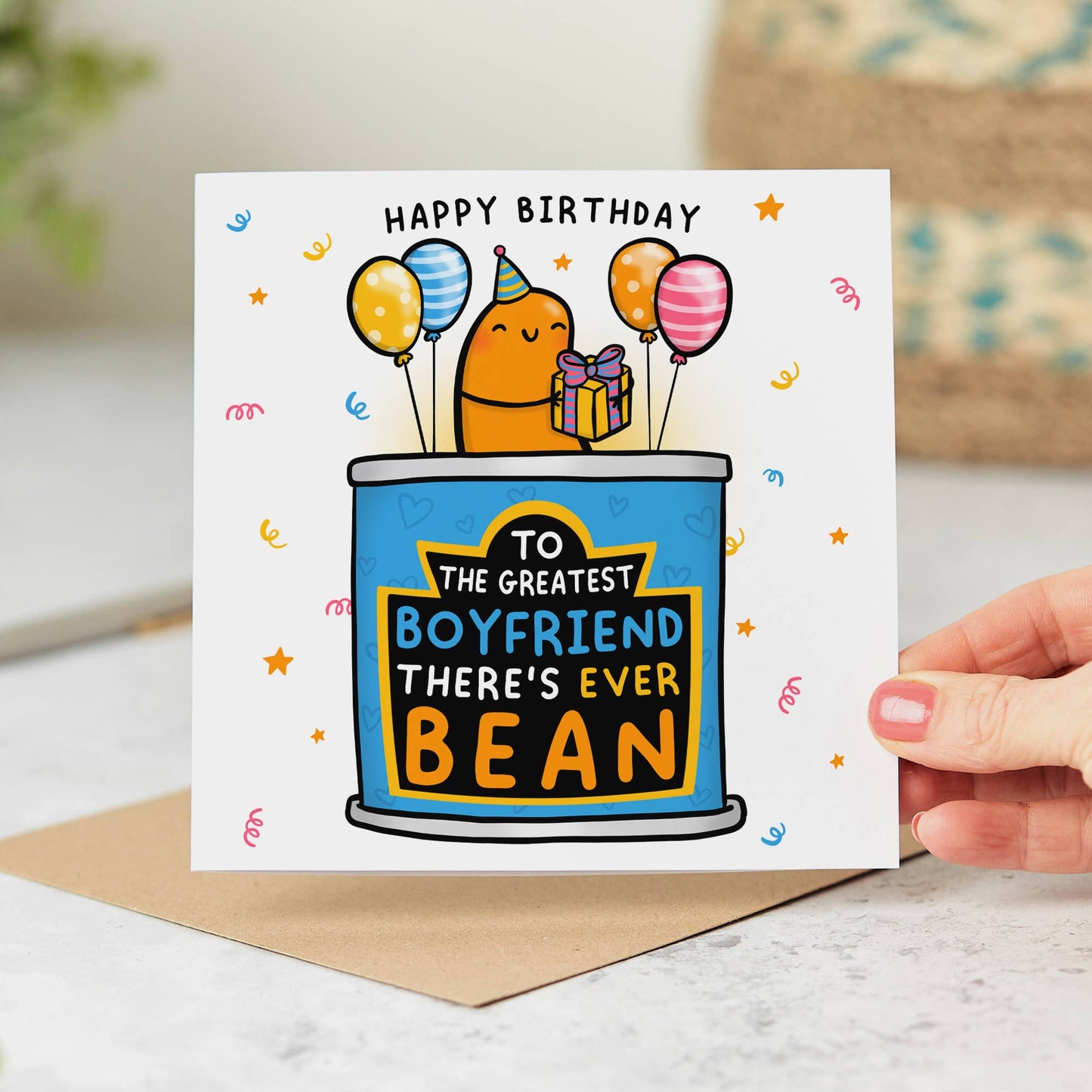 Greatest Boyfriend Ever Bean - Funny Birthday Card for Him