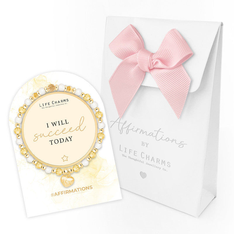 Sale - LIFE CHARMS AFFIRMATION BRACELET - I WILL SUCCEED