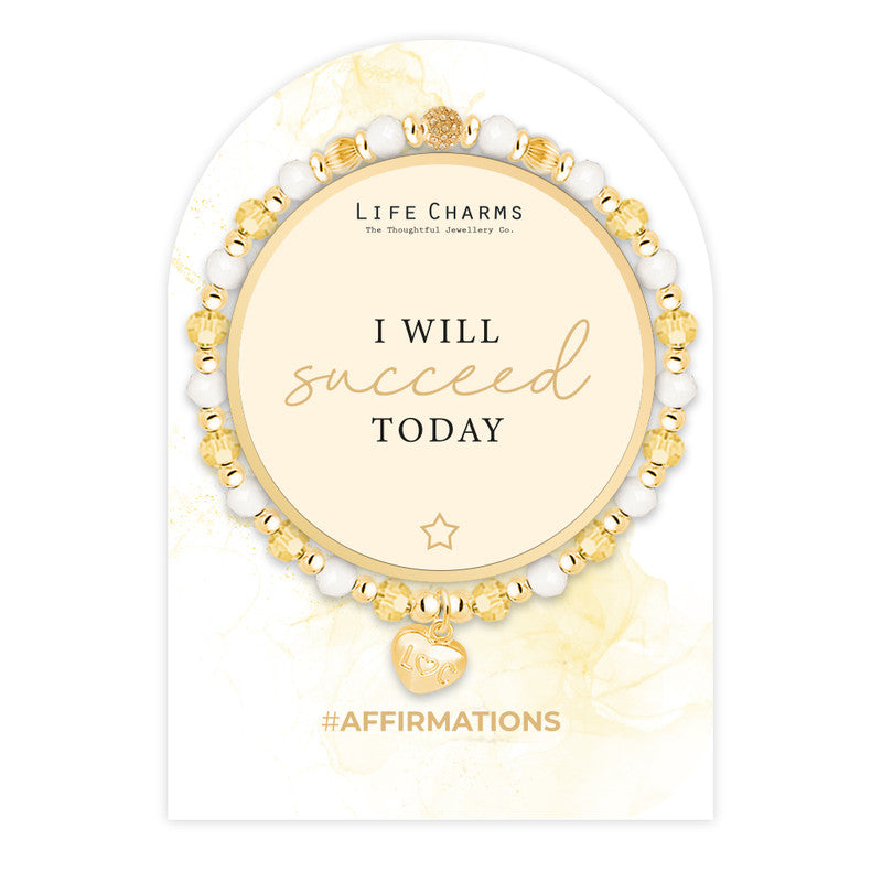 Sale - LIFE CHARMS AFFIRMATION BRACELET - I WILL SUCCEED