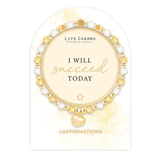 Sale - LIFE CHARMS AFFIRMATION BRACELET - I WILL SUCCEED