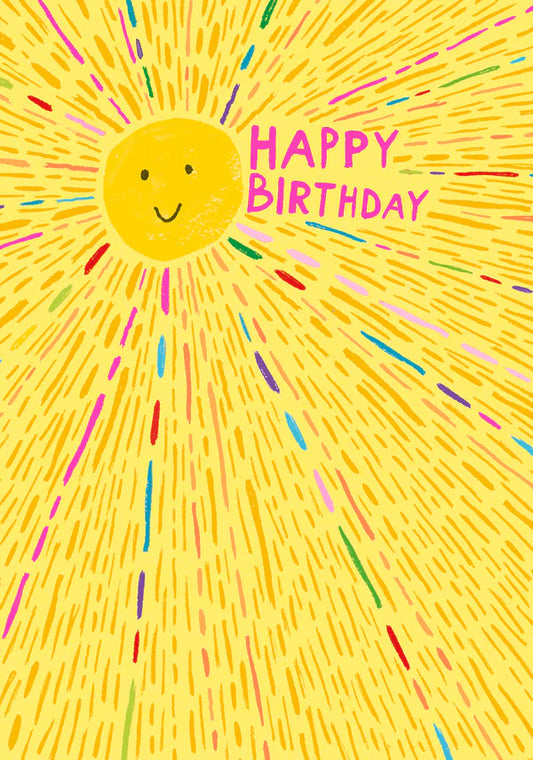 Yellow Sunbeams Birthday Card - AM2403