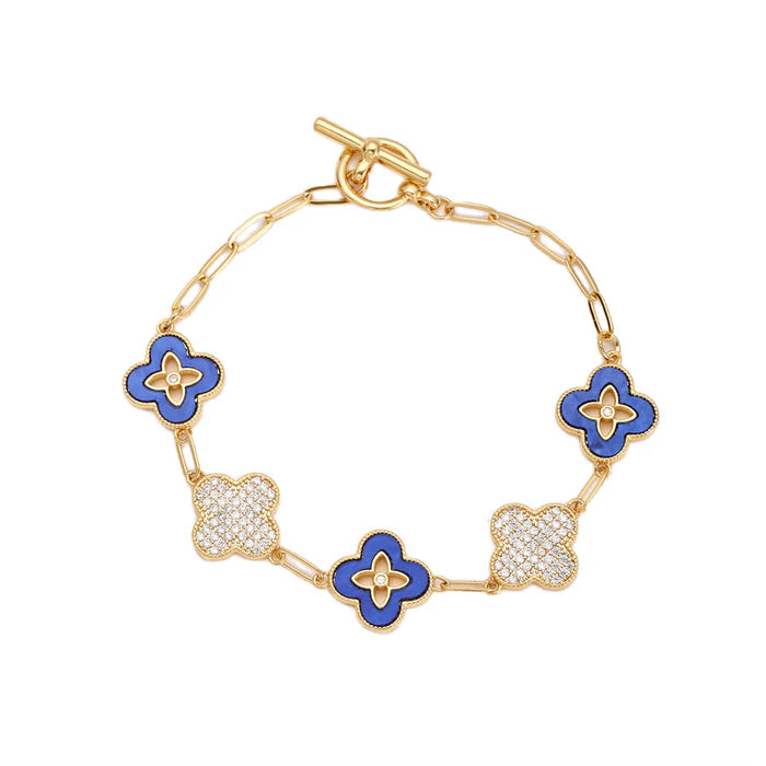 GOLD PLATED BRACELET WITH CUBIC ZIRCONIA STONES