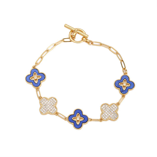 GOLD PLATED BRACELET WITH CUBIC ZIRCONIA STONES